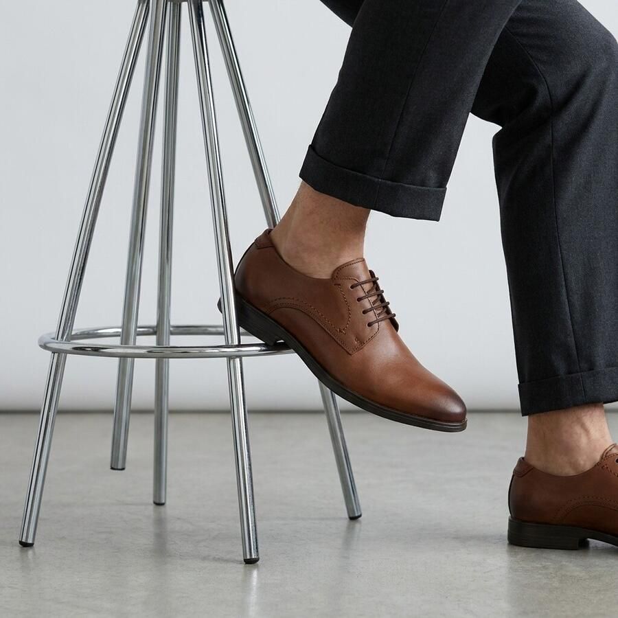 Ecco Veterschoenen Melbourne Amber in used-look vrijetijdsschoen lage schoen veterschoen