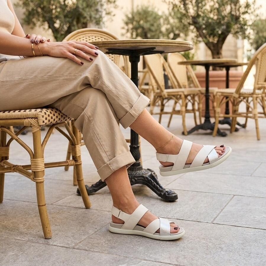 ECCO Samara Sandalen wit Leer