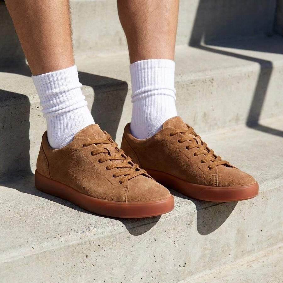ECCO Soft 10 M lace Sneakers bruin Suéde - Foto 2