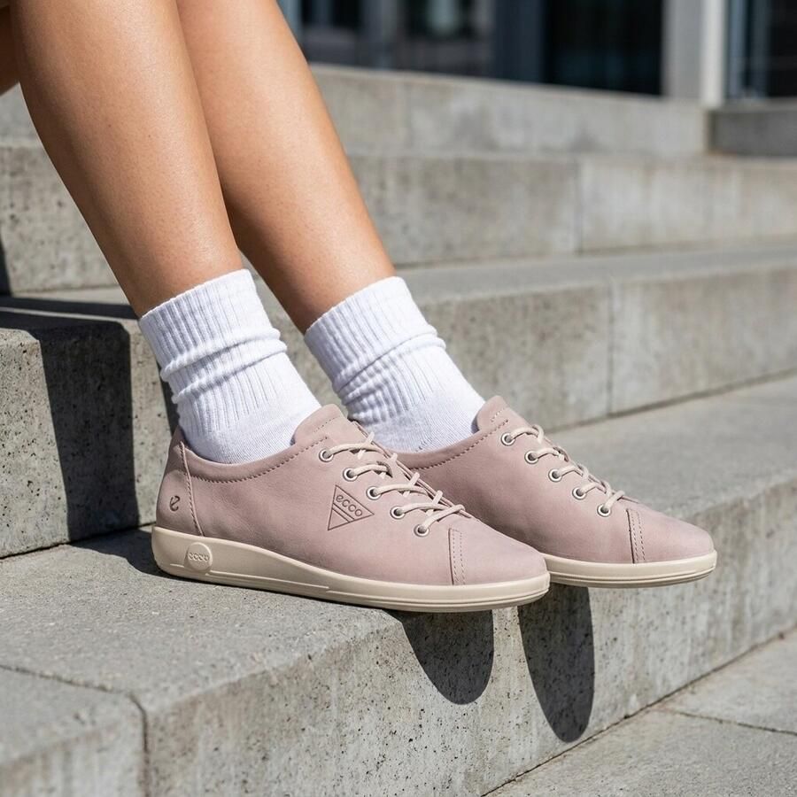 Ecco Veterschoenen Soft 2.0 vrijetijdsschoen lage schoen veterschoen met subtiele logo-opdruk