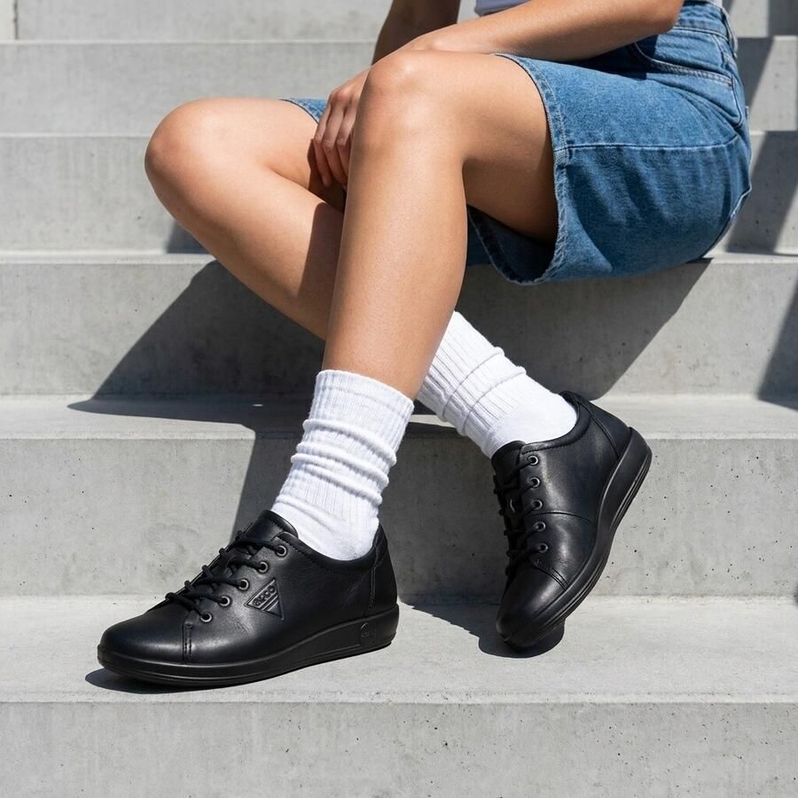 Ecco Veterschoenen Soft 2.0 vrijetijdsschoen lage schoen veterschoen met subtiele logo-opdruk