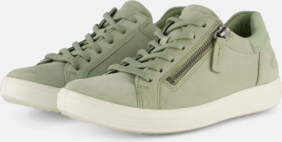 ECCO Soft 7 Side Zip Sneakers groen Nubuck