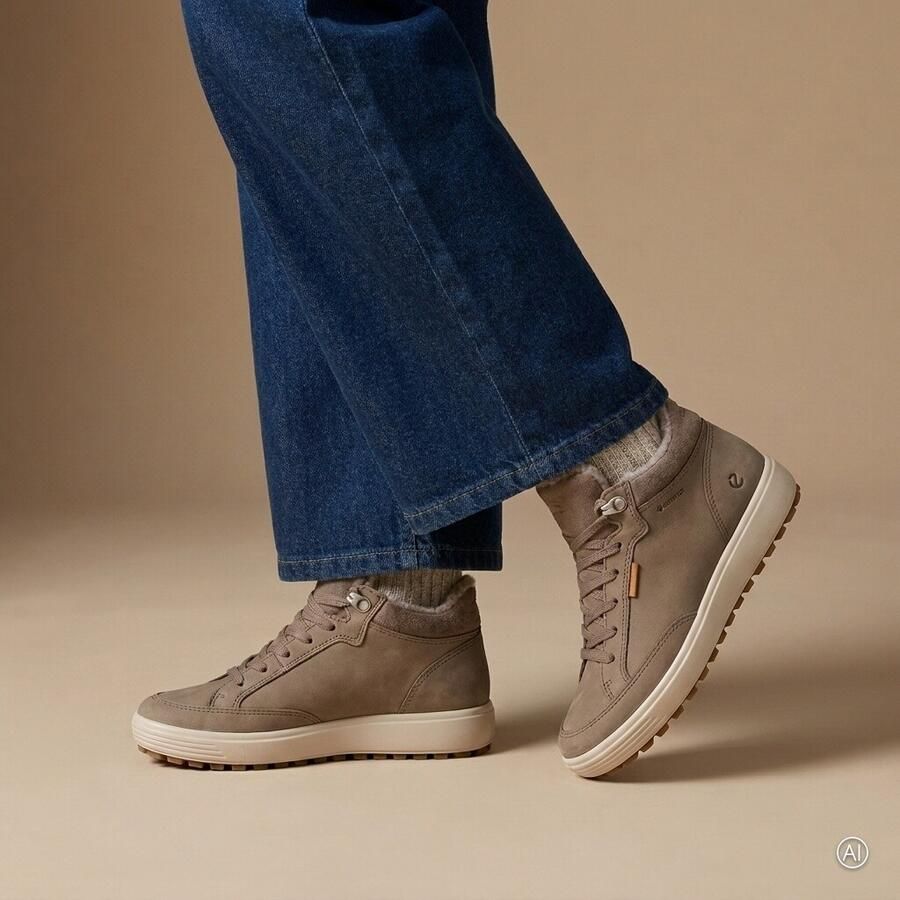 ECCO Soft 7 Tred W Veterboots taupe Nubuck
