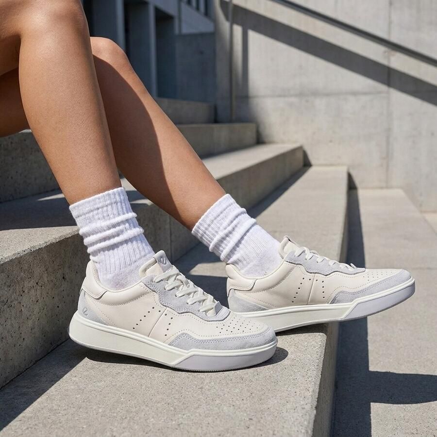 ECCO Street Court Sneakers wit Leer Dames - Foto 2