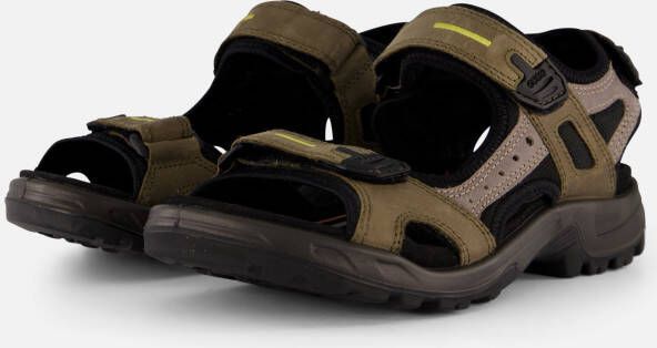 ECCO Off Road leren heren sandalen zwart groen