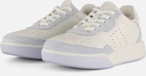 ECCO Street Court Sneakers wit Leer Dames