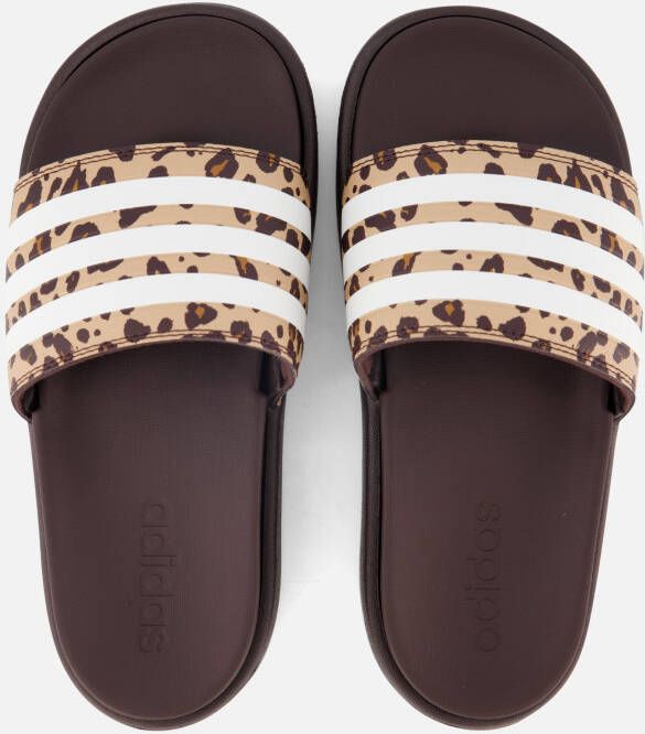 Adidas Adilette Platvorm Leopard Slippers bruin