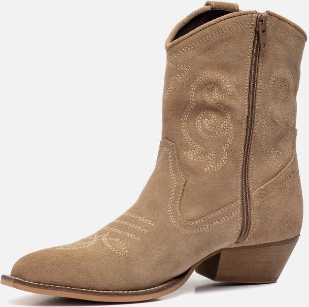 Ann Rocks Cowboylaarzen Beige Leer