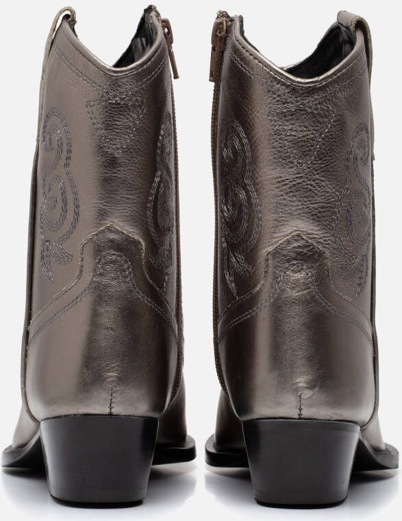 Ann Rocks Cowboylaarzen zilver Leer Schoenen