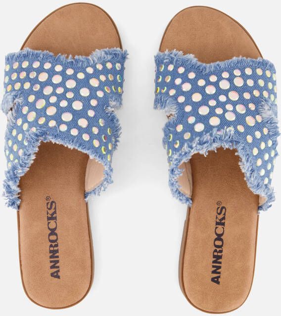 Ann Rocks Denim Slippers blauw Synthetisch