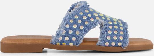 Ann Rocks Denim Slippers blauw Synthetisch