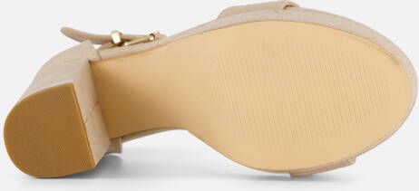 Ann Rocks Sandalen met hak beige Textiel