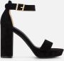 Ann Rocks Sandalen met hak zwart Textiel - Thumbnail 6