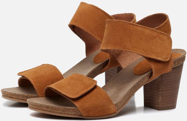 Aqa Sandalen met hak cognac Suede