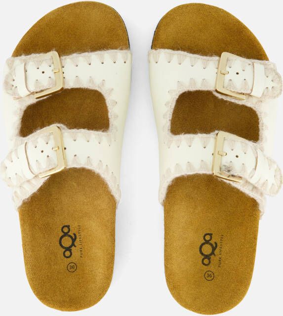 Aqa Slippers beige Textiel