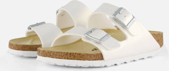 Birkenstock Arizona Slippers wit Imitatieleer