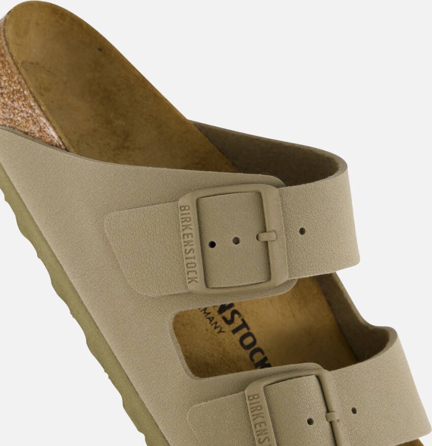 Birkenstock Arizona Slippers beige Imitatieleer