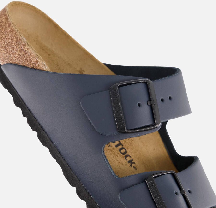 Birkenstock Arizona Slippers blauw Leer
