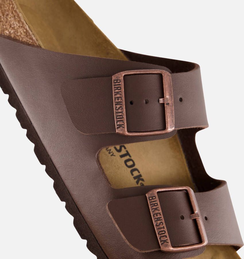 Birkenstock Arizona Slippers bruin Imitatieleer