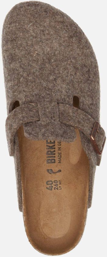 Birkenstock Boston instappers bruin Vilt 370204