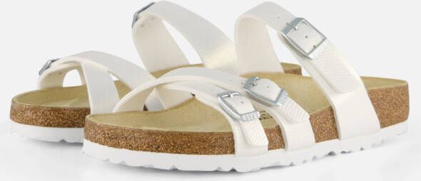 Birkenstock Franca Slippers wit Imitatieleer