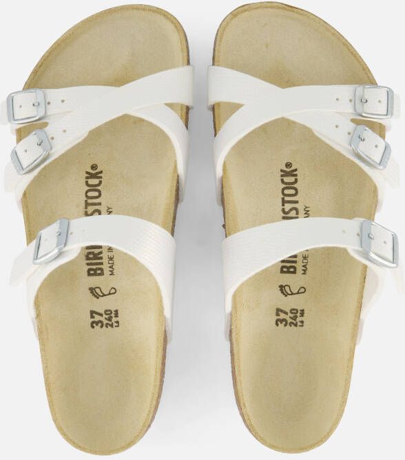 Birkenstock Franca Slippers wit Imitatieleer