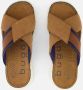 Bugatti leren slippers met leren voetbed cognac - Thumbnail 6