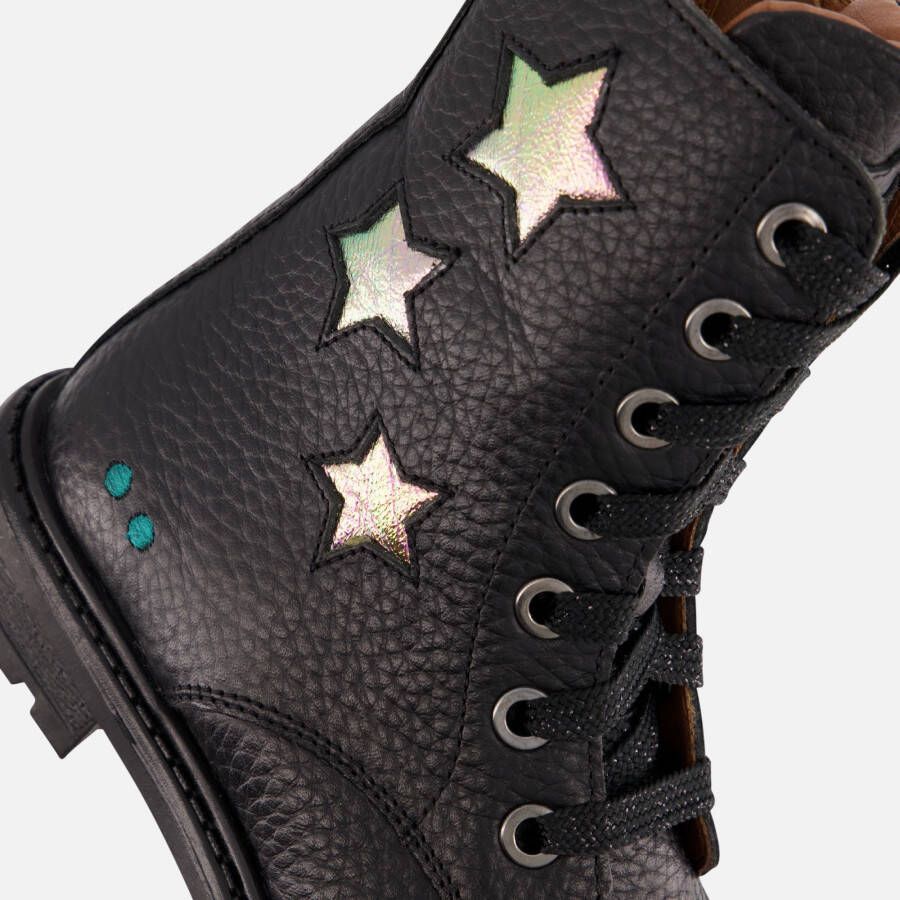 BunniesJR Veterboots zwart Leer