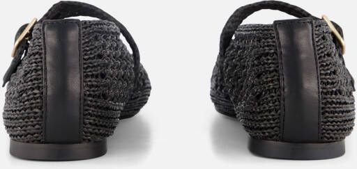 Cellini Ballerina's zwart Raffia