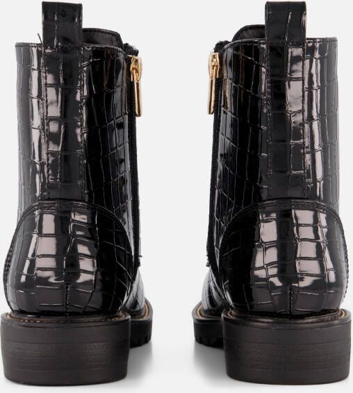 Cellini Croco Veterboots zwart Synthetisch