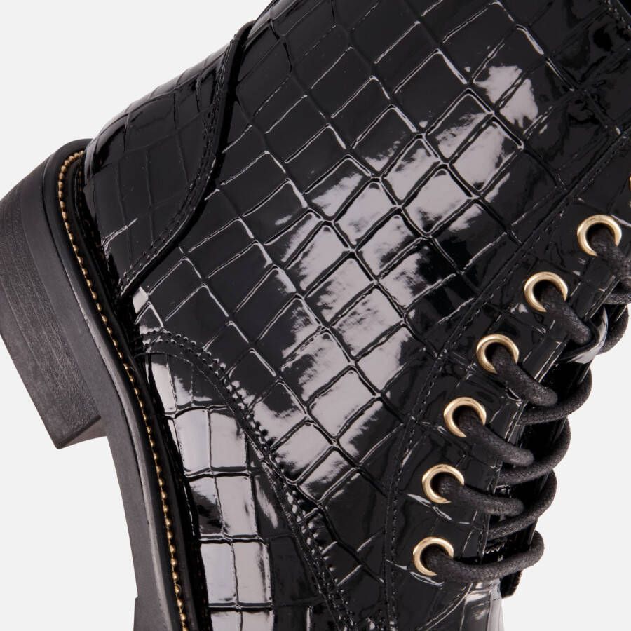 Cellini Croco Veterboots zwart Synthetisch