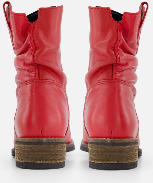 Cellini Plooi Enkellaarsjes rood Leer