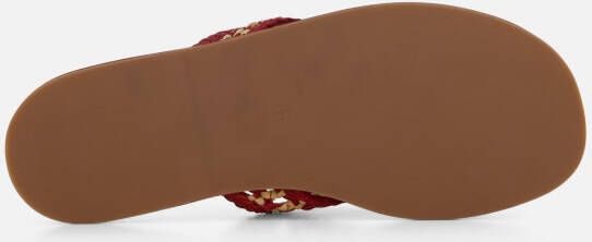 Cellini Raffia Slippers rood Textiel