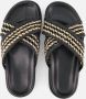 Cellini Raffia Slippers zwart Textiel - Thumbnail 3
