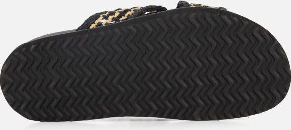 Cellini Raffia Slippers zwart Textiel