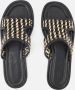 Cellini Raffia Slippers zwart Textiel - Thumbnail 3
