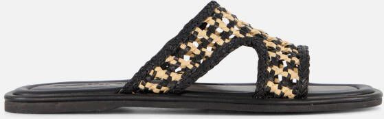 Cellini Raffia Slippers zwart Textiel