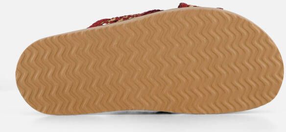 Cellini Raffia Slippers rood Textiel