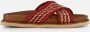 Cellini Raffia Slippers rood Textiel - Thumbnail 6
