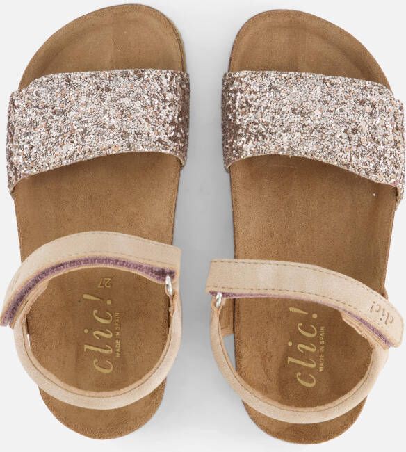 clic! Glitter Sandalen beige Leer