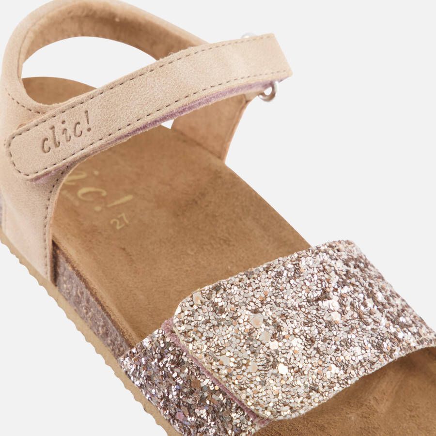 clic! Glitter Sandalen beige Leer