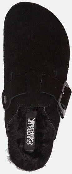 Colors of California Pantoffels zwart Suede