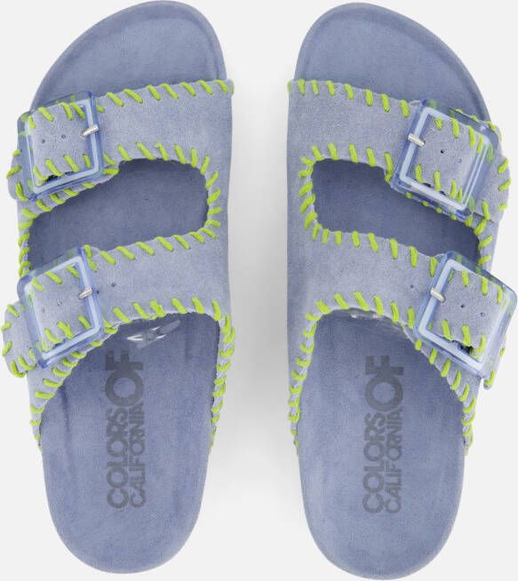 Colors of California Sandalen blauw Suede