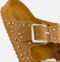 Colors of California suède slippers met studs cognac - Thumbnail 10