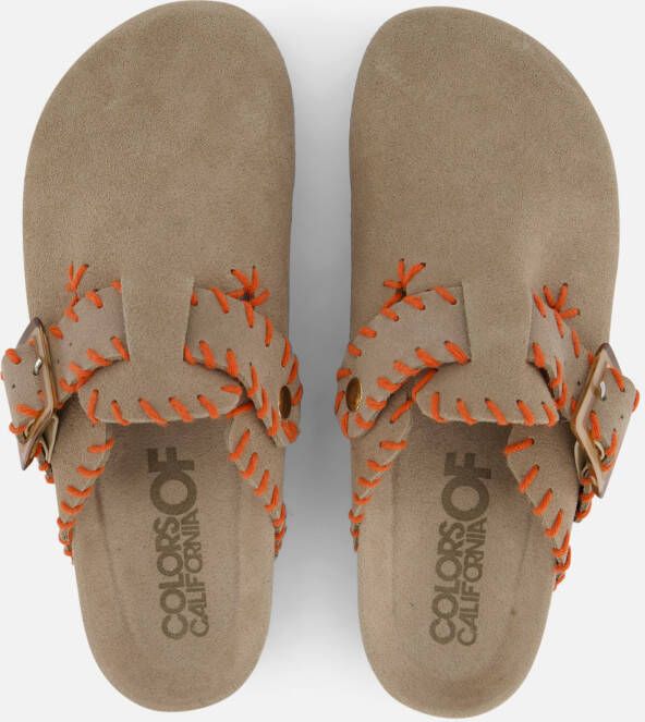 Colors of California Muil Slippers taupe Suede