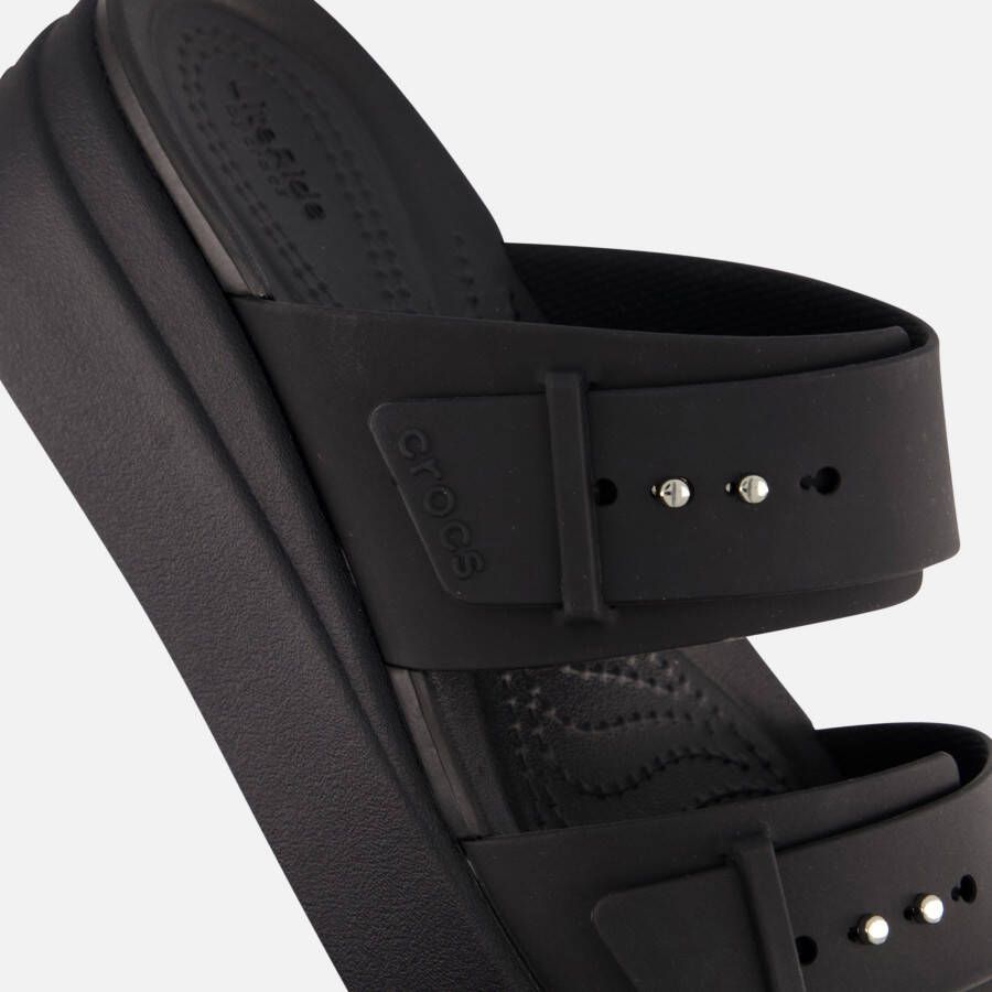 Crocs Brooklyn Buckle Wedge Slippers zwart