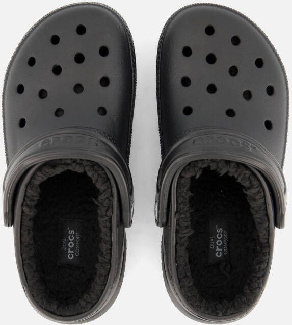 Crocs Classic Fuzz-Lined Slippers zwart