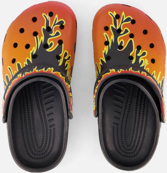 Crocs Graphic Flames Clogs Slippers zwart Rubber