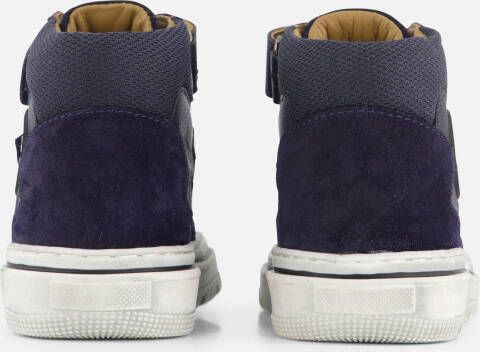 Develab Mid Cut Velcro Sneakers blauw Leer