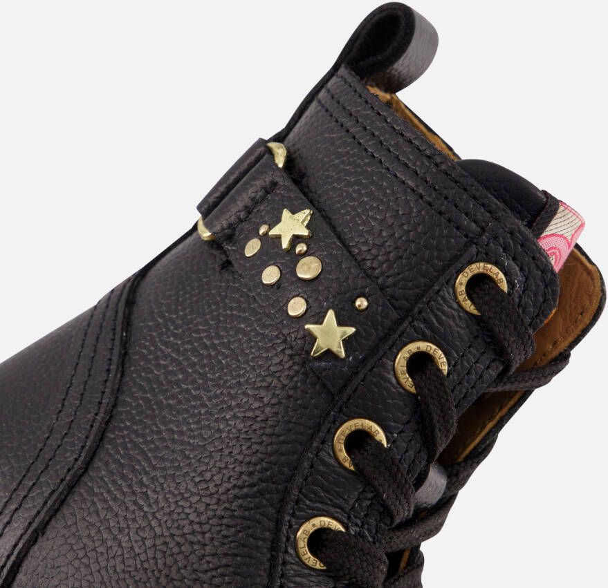 Develab Studs Veterboots zwart Leer